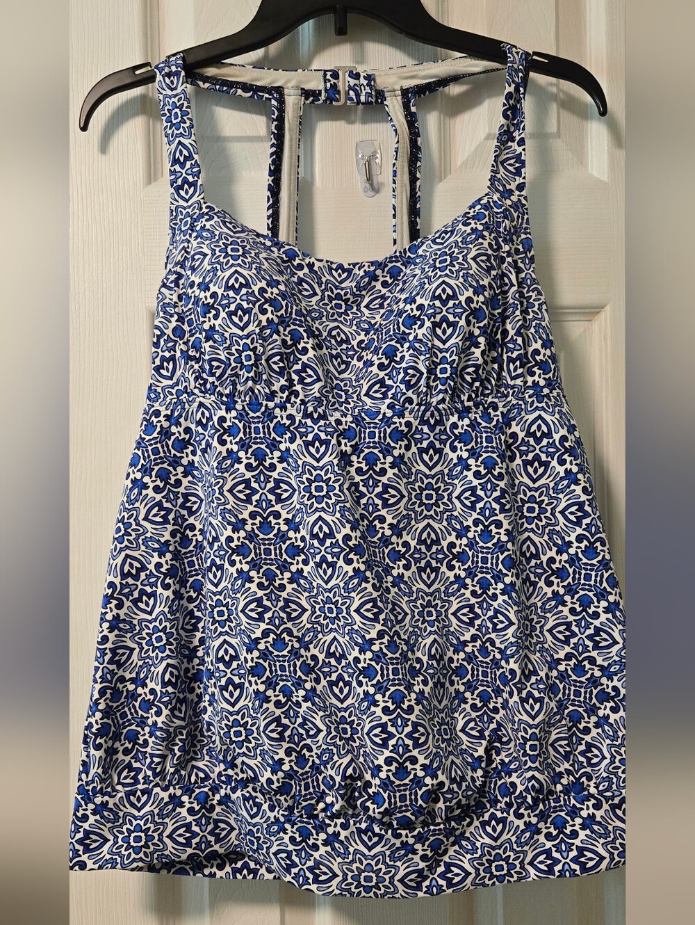 Lands End Blouson Tankini Top, Size 12